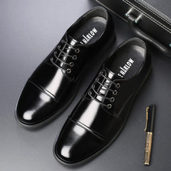 Men's Three-joint Height Increasing Insole Genuine Leather Shoes