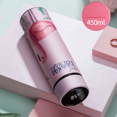 Stainless steel intelligent temperature measuring mug