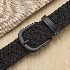 New Men's And Women's Woven Belt Elastic Stretch Punch-free