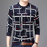Men's Double-faced Velvet Striped Padded Sweater
