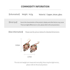 Female Retro Fashion Butterfly Waterdrop Heavy Industry Earrings