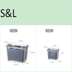 Kitchen Refrigerator Storage Containers With Lid PET Fresh-Keeping Storage Box Fruit Vegetable Drain Crisper Kitchen Storage Box