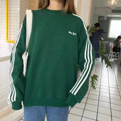 Loose long-sleeved sweatshirt with pullover letters