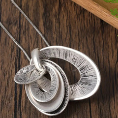 Mid-ancient Sweater Long Necklace Eardrops Set Three-layer Lap Coil Versatile Artistic Accessories