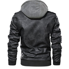 Men's Leather Jackets, Faux Leather Jacket For Men Lapel Zip-Up Slim Fit Coat
