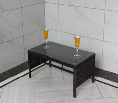 Outdoor Patio Furniture 1 Coffee Table With Clear Tempered Glass