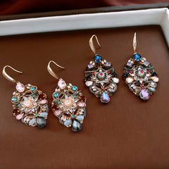 Female Retro Fashion Butterfly Waterdrop Heavy Industry Earrings