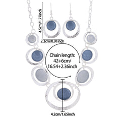 Retro Oil-dropped Hollow Round Earrings Women's Necklace