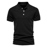 Lapel European And American Sports Men Twill Short Sleeve