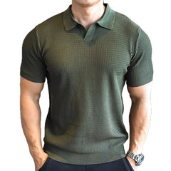 Men's Button Henry Collar Sports Polo Shirt