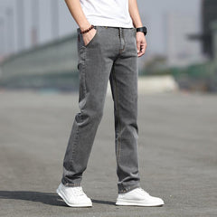 Autumn Smoky Gray Jeans Men's Trendy All-matching