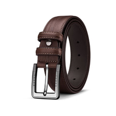 Men's Pin Buckle Leather Belt Leaf Pattern Three Colors