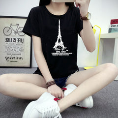 Women's t-shirt printing letters short-sleeved t-shirt women