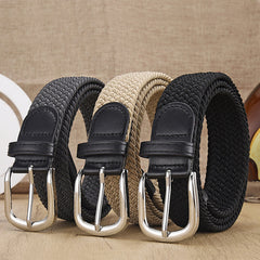 New Men's And Women's Woven Belt Elastic Stretch Punch-free