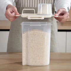 Sealed Food Storage Containers With Lids - Leak-proof And Moisture-proof Kitchen Storage Boxes, Suitable For Grains, Nuts, Flour And Rice - Made Of Durable PE Material
