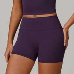 Brushed Tight High Waist Yoga Shorts For Women
