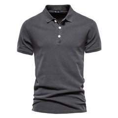 Lapel European And American Sports Men Twill Short Sleeve