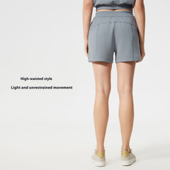 Drawstring High Waist Cloud Feeling Skin-friendly Running Wide Leg Casual Shorts