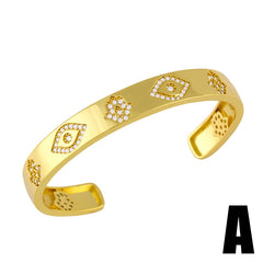 Personalized Wide Brim Gold Hollow Bracelet