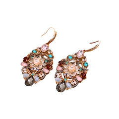 Female Retro Fashion Butterfly Waterdrop Heavy Industry Earrings