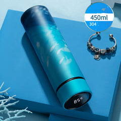 Stainless steel intelligent temperature measuring mug