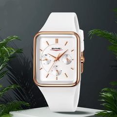 Multi Functional Square Silicone Waterproof Watch For Girls