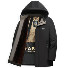 Business Casual Black And Gold Cotton-padded Coat Men's Warm Navy Blue Cotton-padded Coat