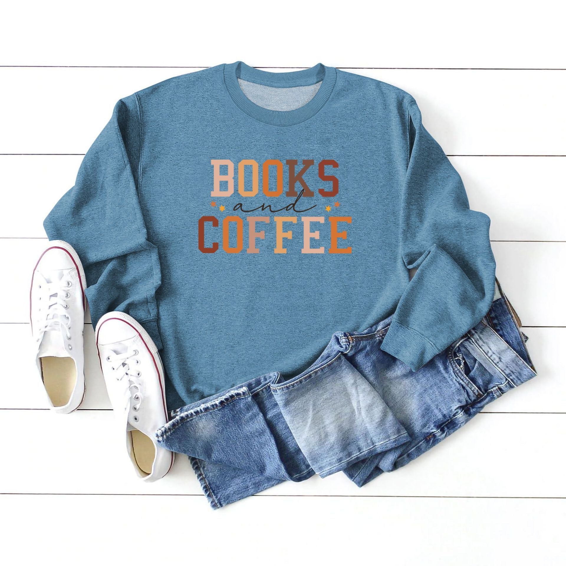 European And American Round Neck Sweater Women's Printing Stylish All-matching