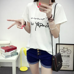Women's t-shirt printing letters short-sleeved t-shirt women