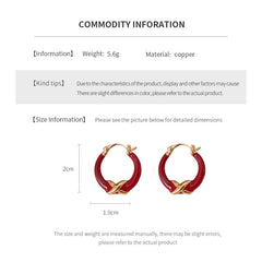 Real Gold Plating Enamel Earrings