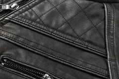 Men's Black Pu Leather Biker Jacket VINTAGE REAL MOTORCYCLE JACKETS FOR MEN