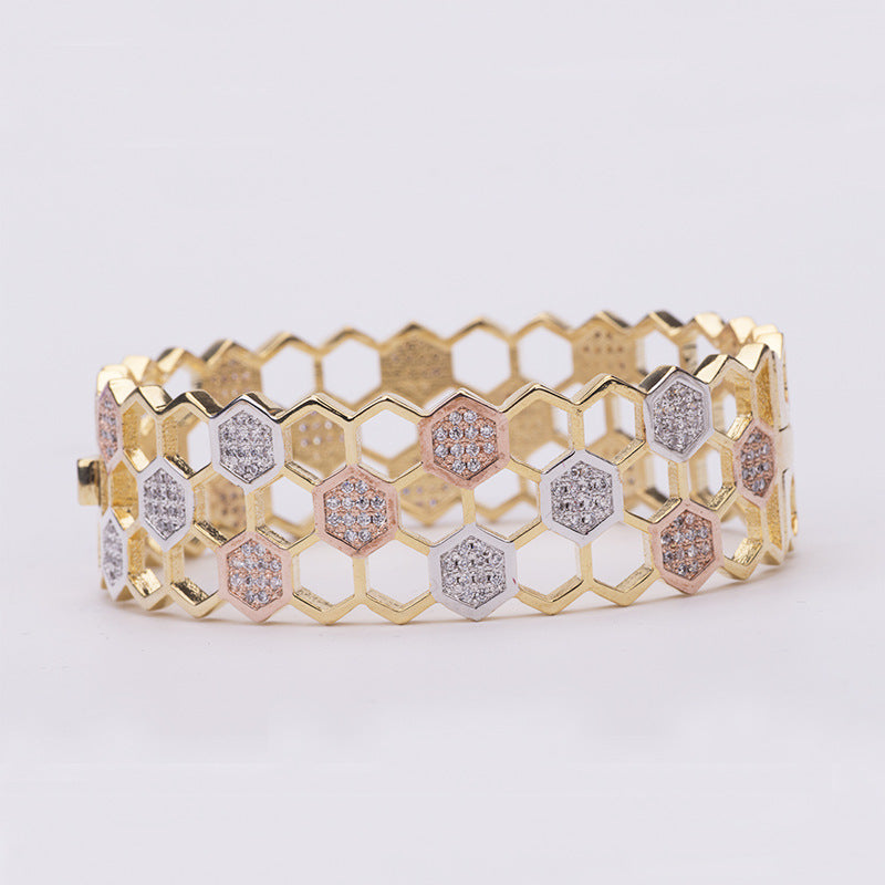 Honeycomb Diamond Bracelet Co-built Love Nest Ring