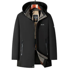 Business Casual Black And Gold Cotton-padded Coat Men's Warm Navy Blue Cotton-padded Coat