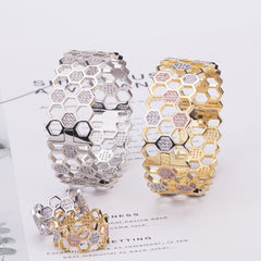 Honeycomb Diamond Bracelet Co-built Love Nest Ring