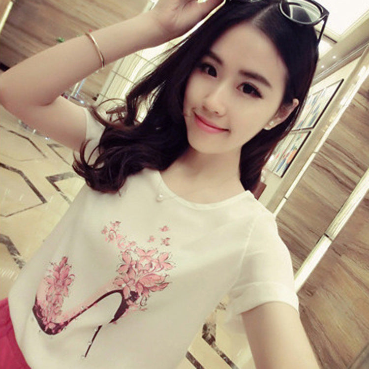 Women's t-shirt printing letters short-sleeved t-shirt women