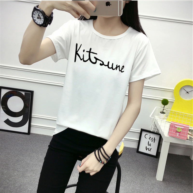 Women's t-shirt printing letters short-sleeved t-shirt women