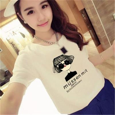 Women's t-shirt printing letters short-sleeved t-shirt women