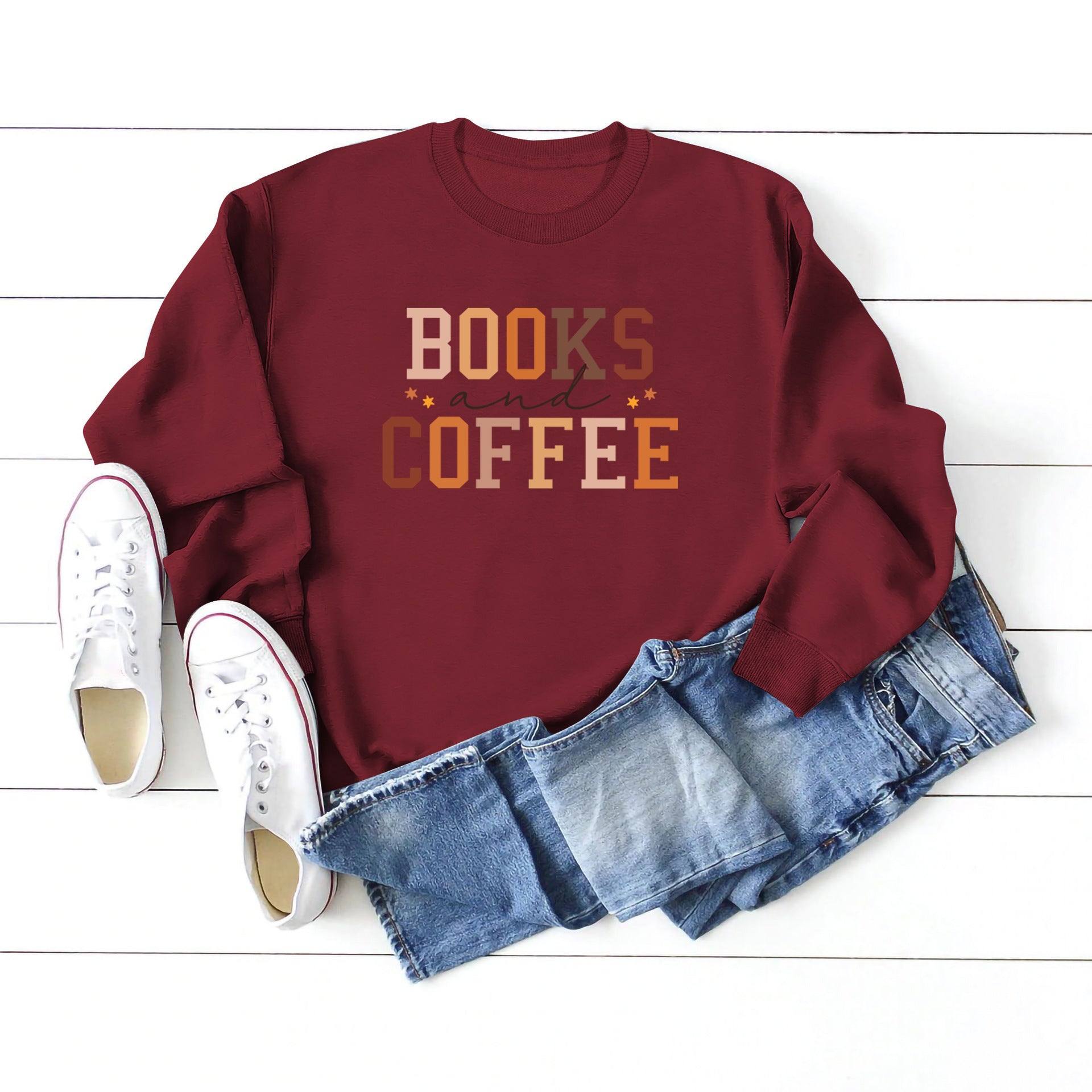 European And American Round Neck Sweater Women's Printing Stylish All-matching