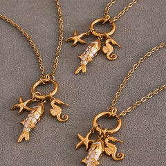 Stainless Steel Koi Pendant Necklace Earrings Jewelry