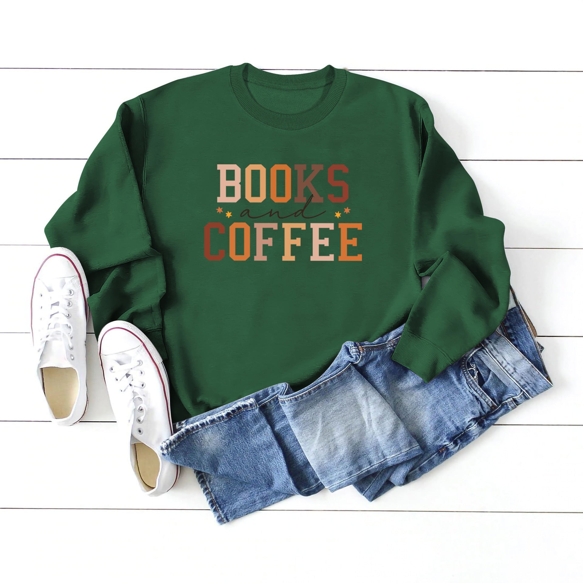 European And American Round Neck Sweater Women's Printing Stylish All-matching