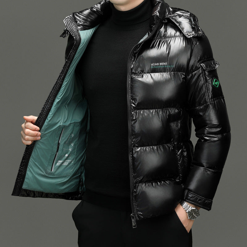 Glossy Men's Thickened Warm-keeping And Cold-proof Casual Cotton-padded Jacket