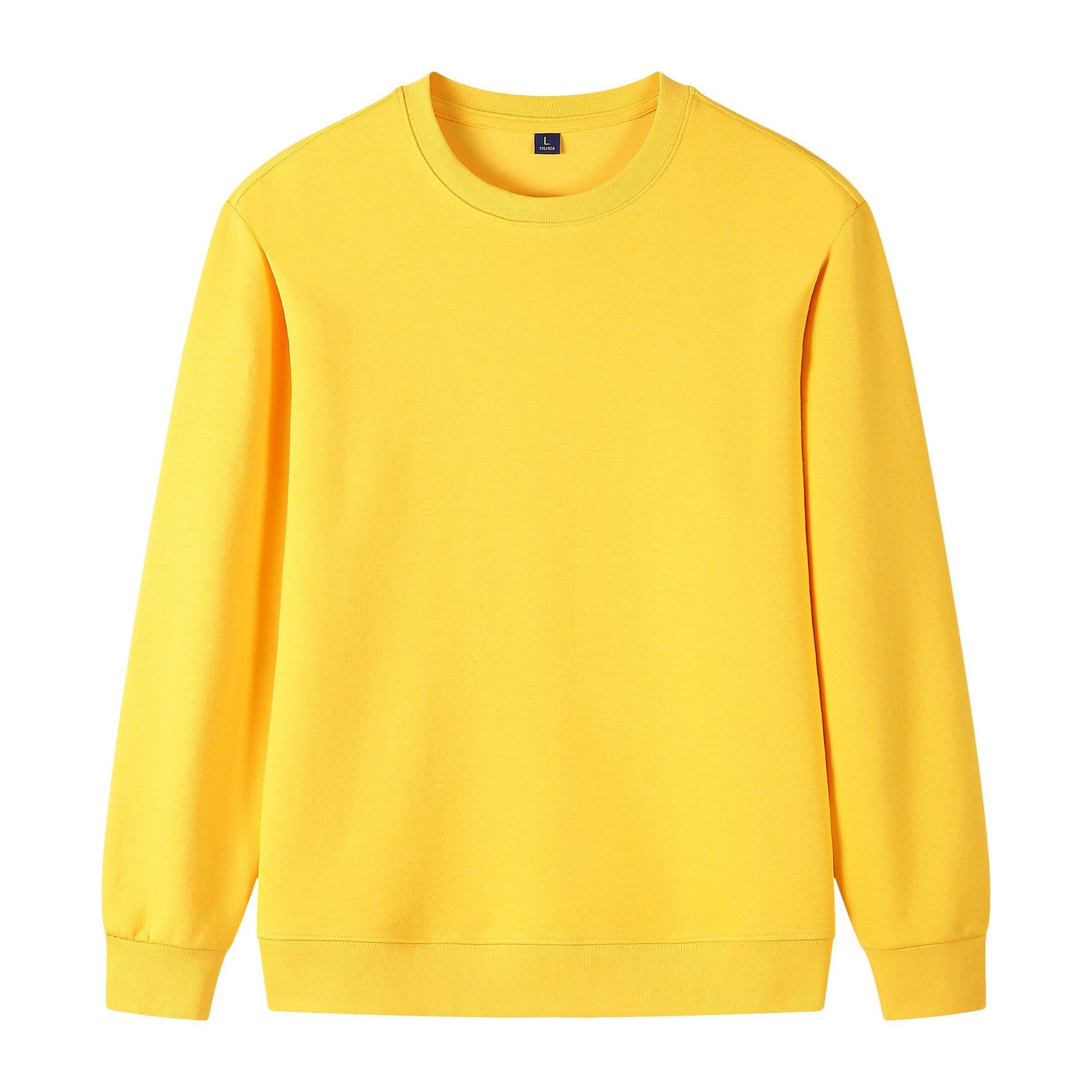 320g Straight Shoulder Pure Cotton Autumn Long Sleeve Round Neck Solid Color Sweatshirt Customized