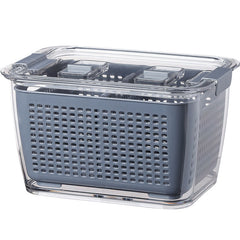 Kitchen Refrigerator Storage Containers With Lid PET Fresh-Keeping Storage Box Fruit Vegetable Drain Crisper Kitchen Storage Box