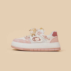 Pink Mesh Panel Shoes For Women