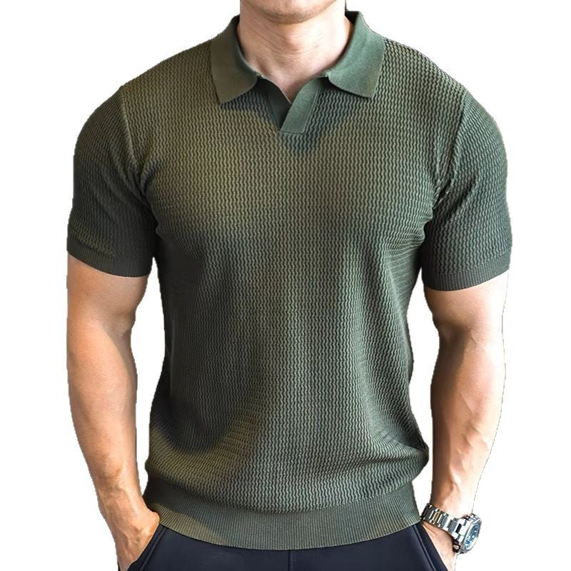 Men's Button Henry Collar Sports Polo Shirt