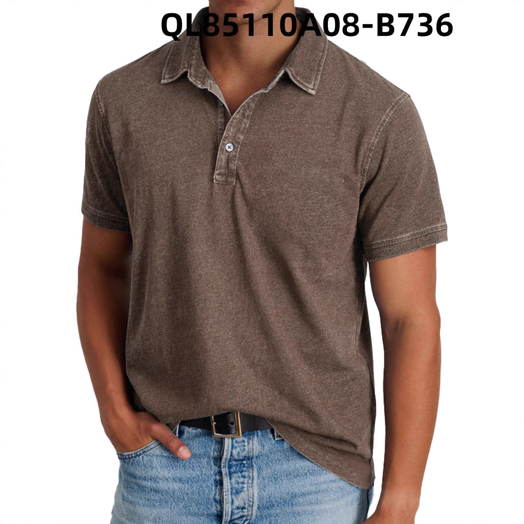 Men's Loose Trendy Short Sleeve Lapel Shirt
