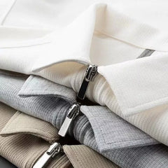 Pure Color Half Zip Short Sleeve T-shirt