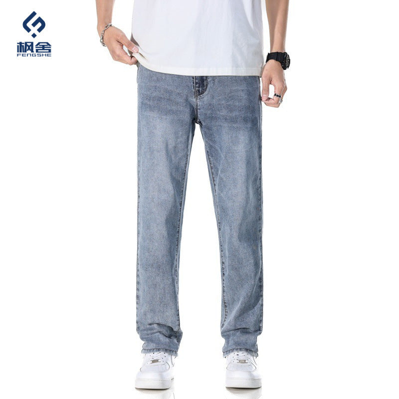 Thin Loose Light Business Straight Jeans