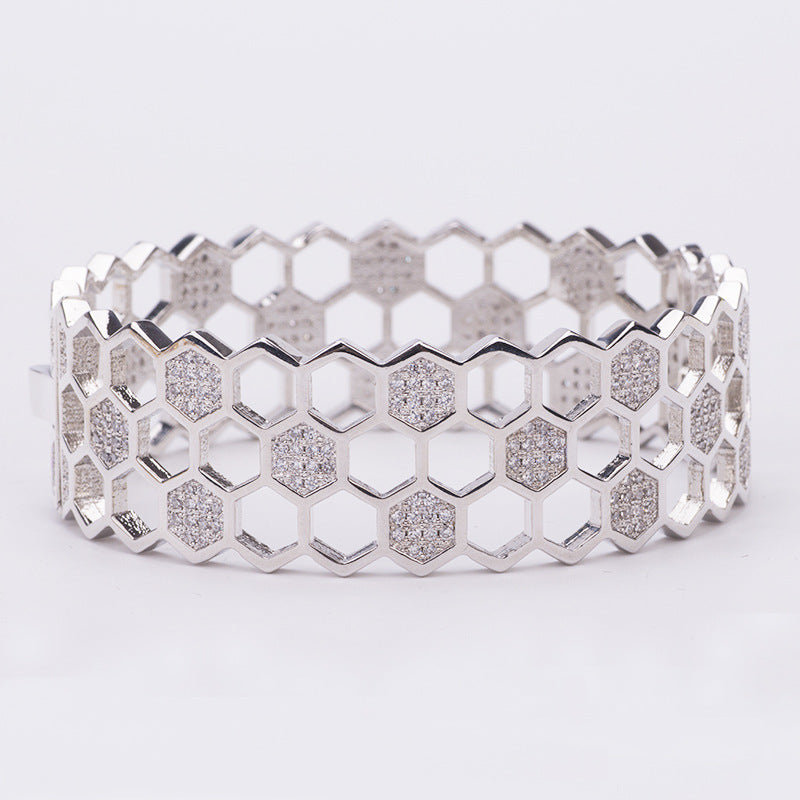 Honeycomb Diamond Bracelet Co-built Love Nest Ring