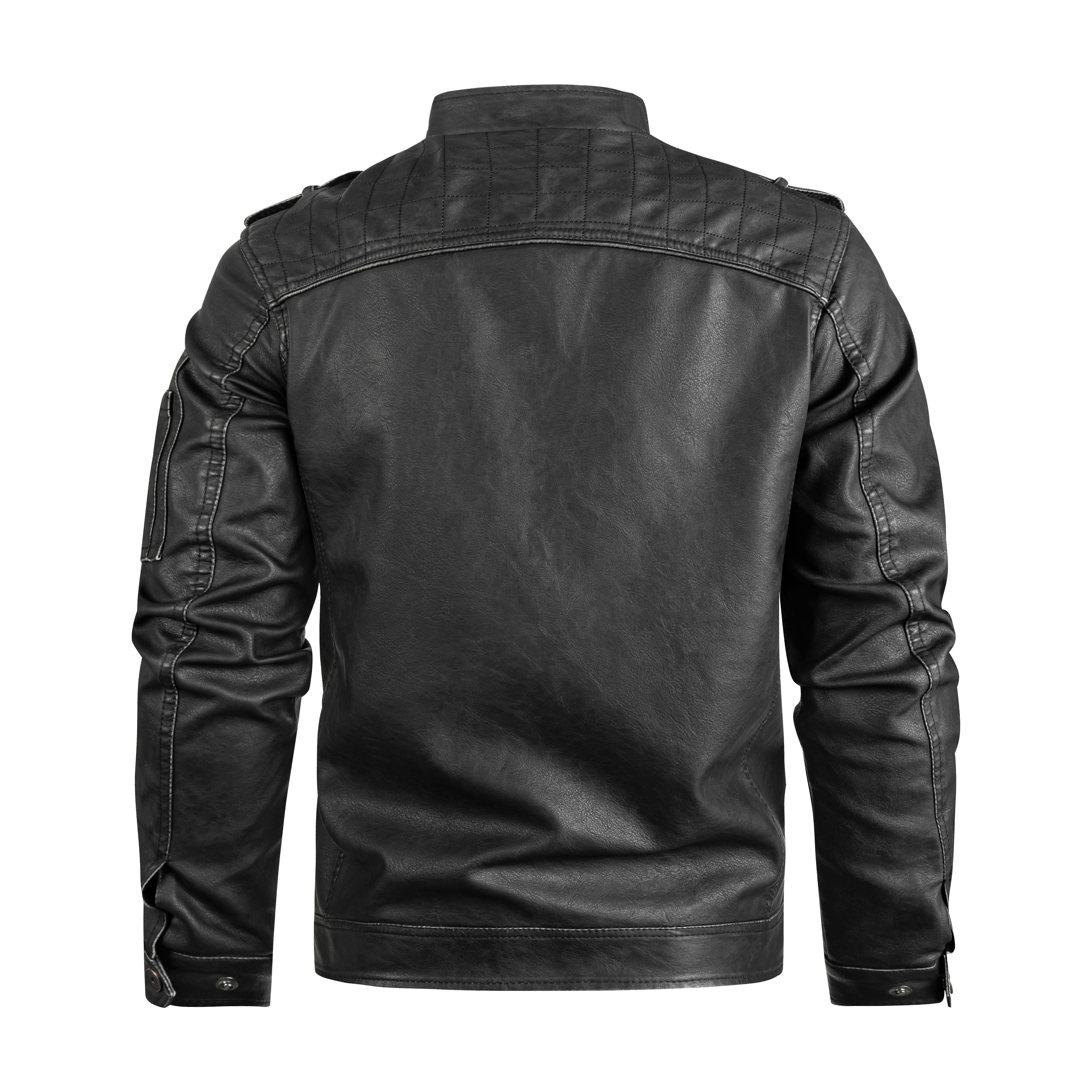 Men's Black Pu Leather Biker Jacket VINTAGE REAL MOTORCYCLE JACKETS FOR MEN